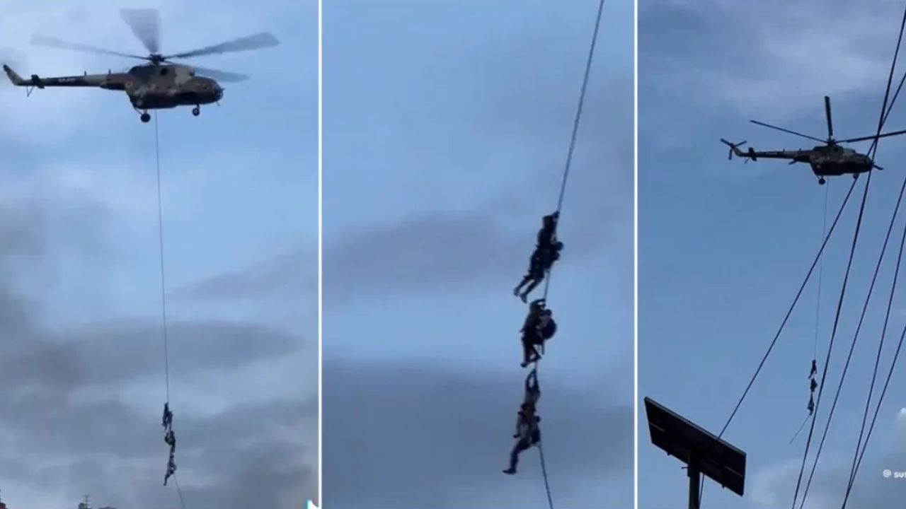 হেলিকপ্টারের দড়িতে ঝুলে পালিয়েছেন নেপালের মন্ত্রীরা!